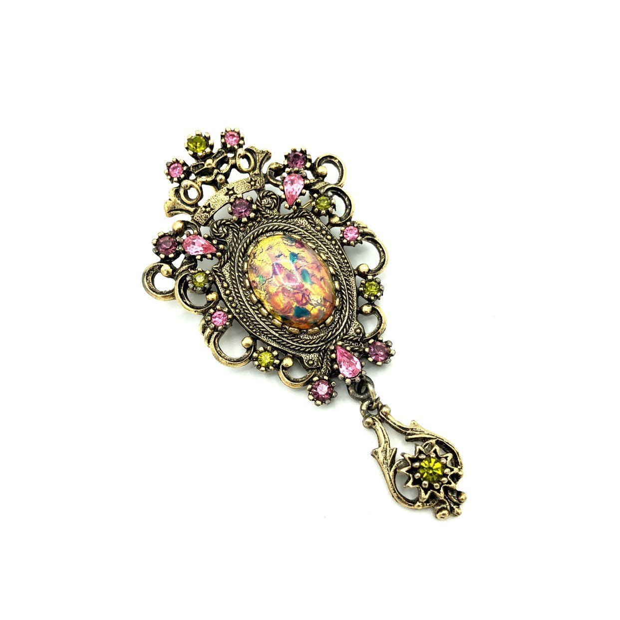 Sarah Coventry Pink Victorian Revival Vintage Brooch - 24 Wishes