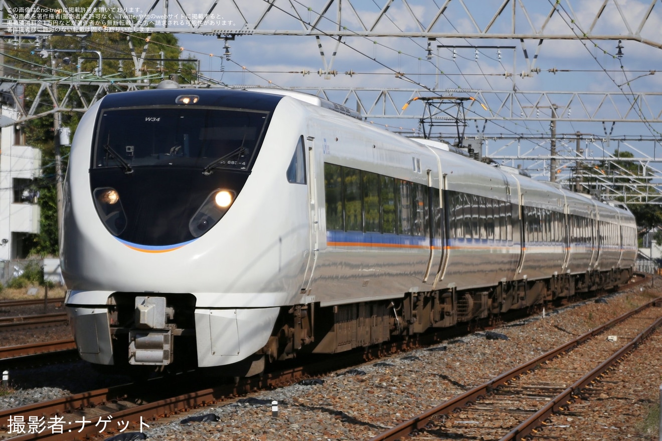 JR西】新しらさぎ色となった683系W34編成が網干総合車両所宮原支所へ
