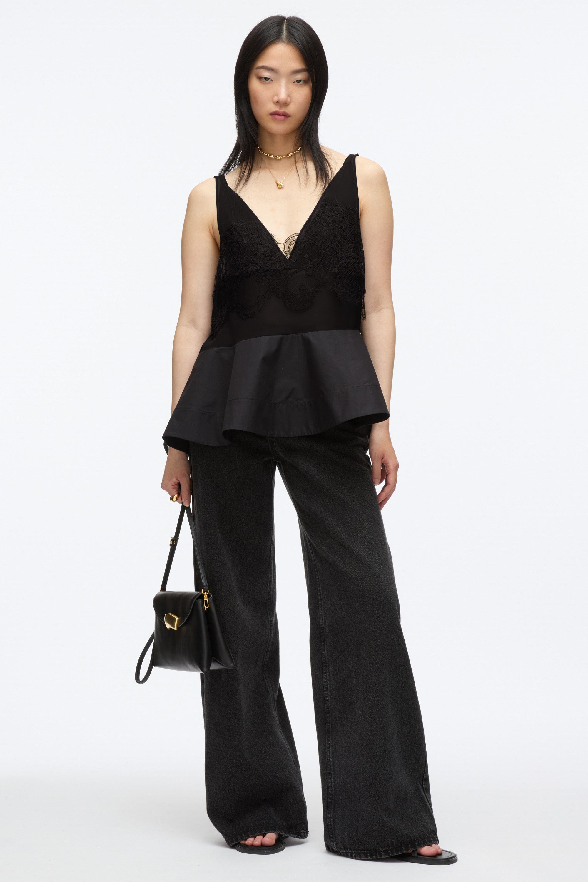 Chiffon Peplum Tank with Lace – 3.1 Phillip Lim