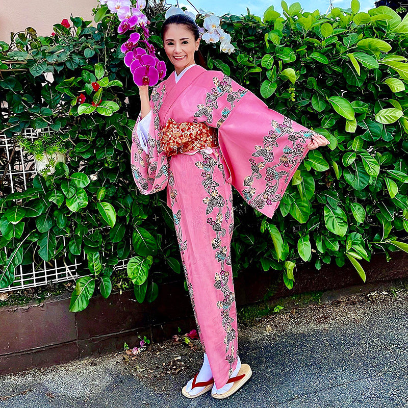 紅型打掛・沖縄結婚式衣装・黄色紅型着物・七五三衣装通販|つは琉球店