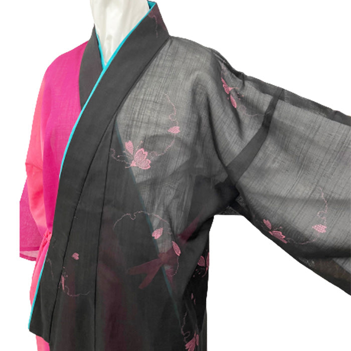 ハーフ衣裳/稽古着】087 琉球絣 ピンク×黒 | つは琉球店