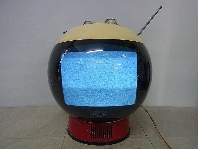 ビクター球形 白黒テレビ レトロ フリフリQ 9T-11 オレンジ【値下げ