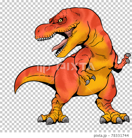 イラスト原画 獲物を狙うティラノサウルス 「暴君」 イラスト原画 獲物