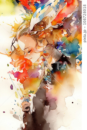 抽象的な女性 水彩画風イラストのイラスト素材 [108728018] - PIXTA