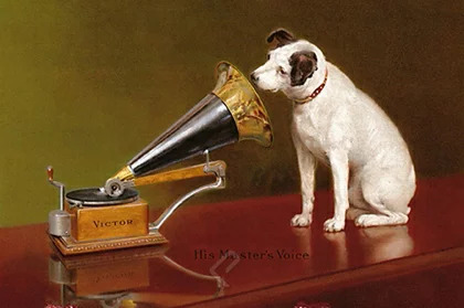 蓄音機を聴く犬？】ビクター社のロゴマークの犬「ニッパー」って知ってる？