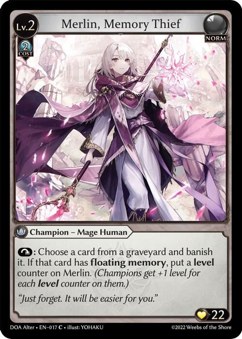 Merlin, Memory Thief - Dawn of Ashes Alter Edition - Grand Archive