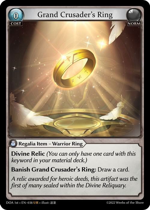 Grand Crusader's Ring - Dawn of Ashes 1st Edition - Grand Archive
