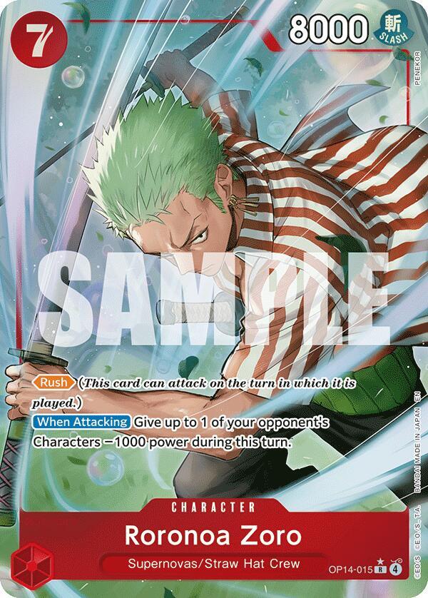 Roronoa Zoro - OP14-015 (Alternate Art) - The Azure Sea's Seven