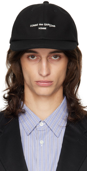 Comme des Garçons Homme - Black Embroidered-Logo Cap