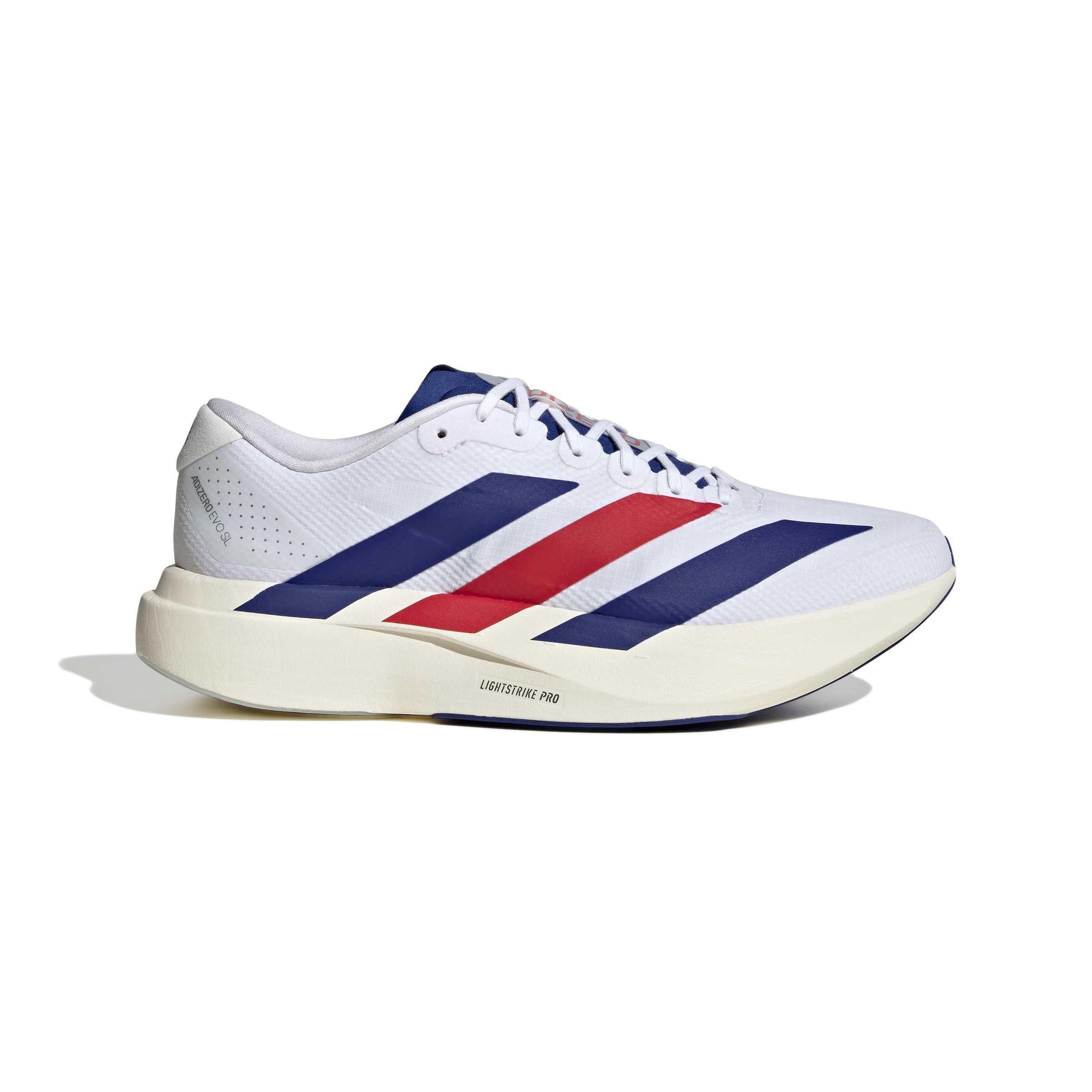 Men's Adizero EVO SL Woven (Cloud White / Mystery Ink / Pure Ruby
