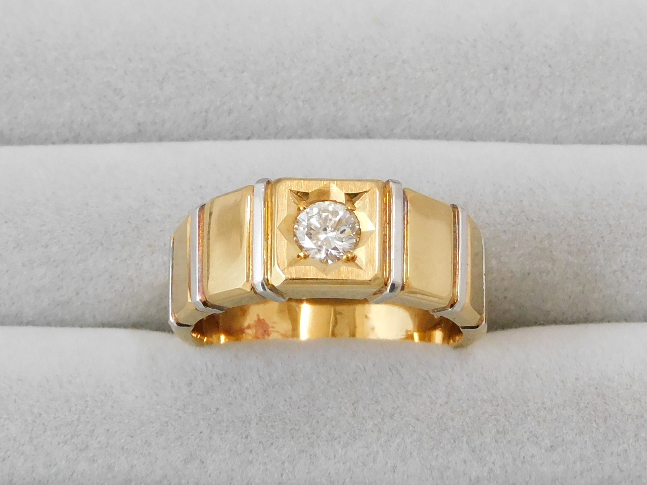 K18/Pt900コンビ ダイヤリング D0.37ct｜郡山のまじめな買取専門店Tamaki