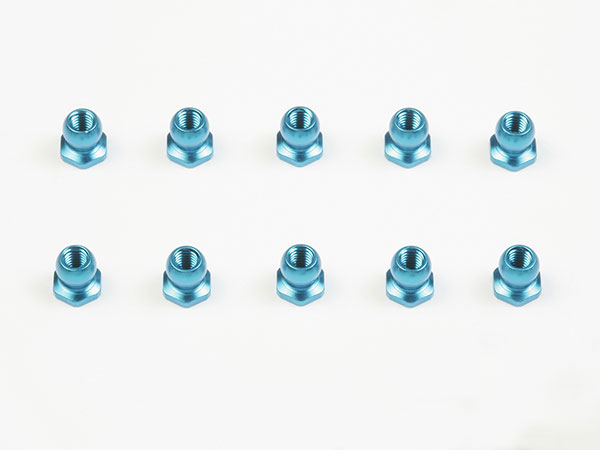 OP.869 5mmアルミショートボールナット（ブルー・10個）: RCモデル