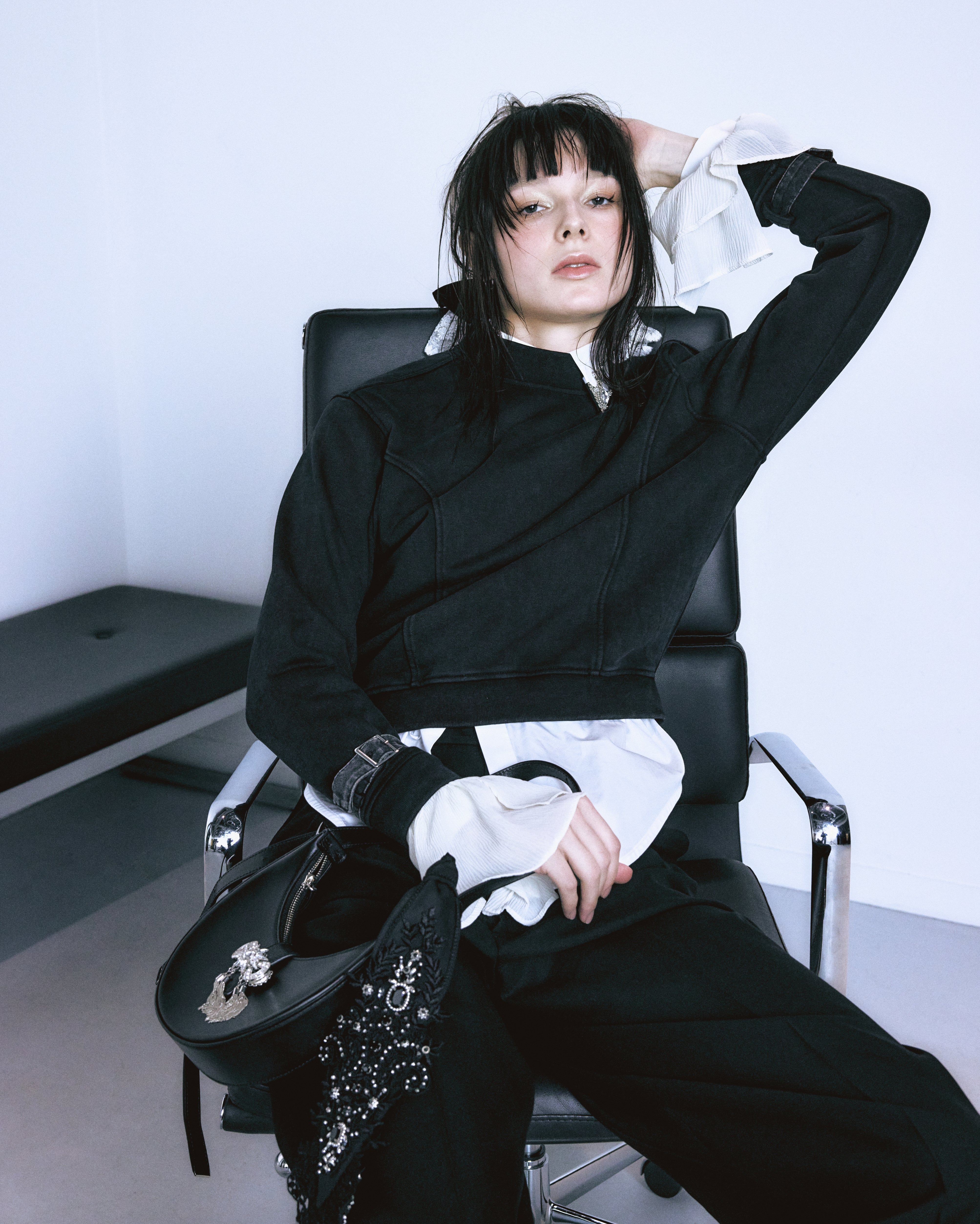 STUDIOUS Special item】cuffs belted pullover Black – tanakadaisuke