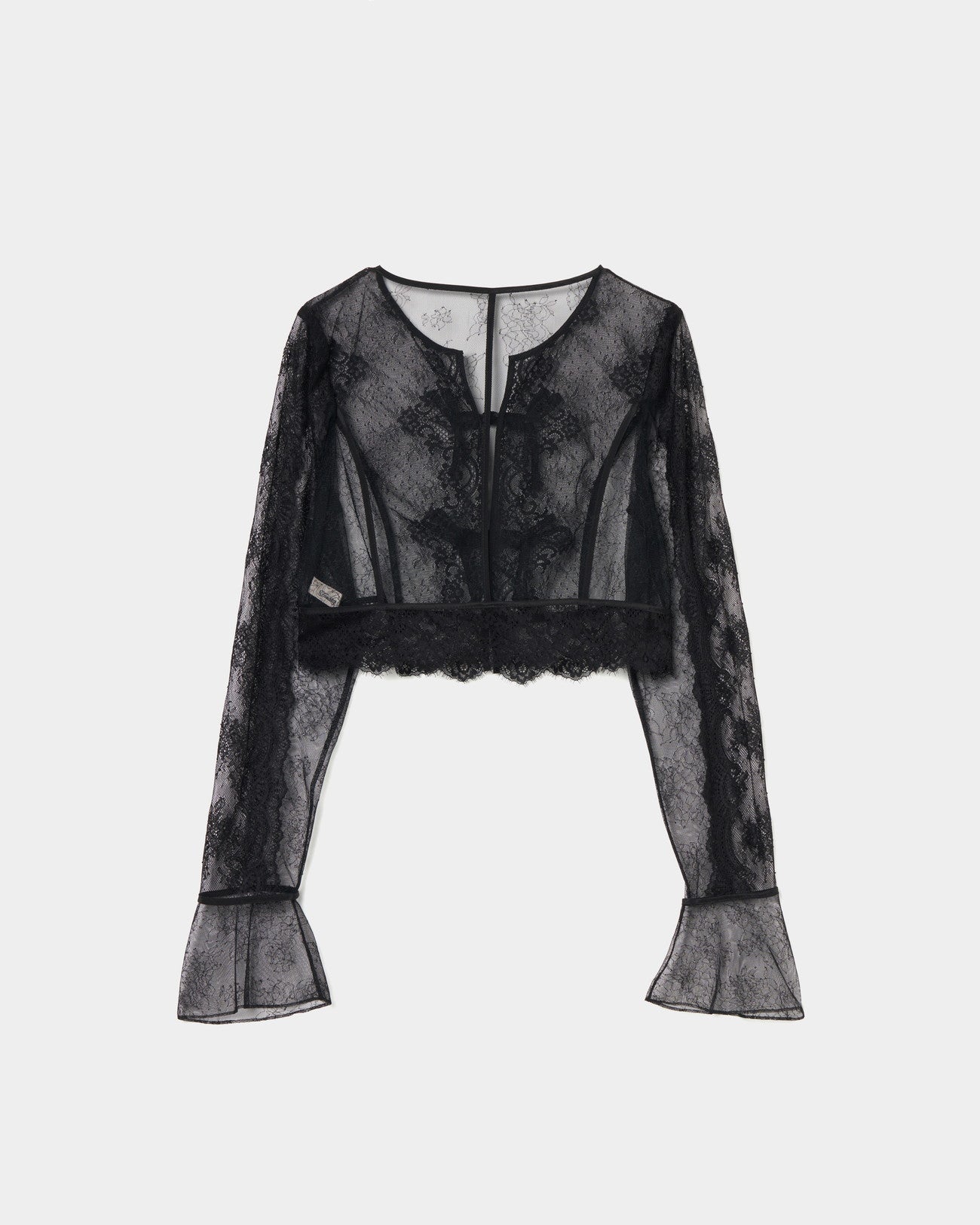 タナカダイスケ| flower lace short cardigan Black – tanakadaisuke