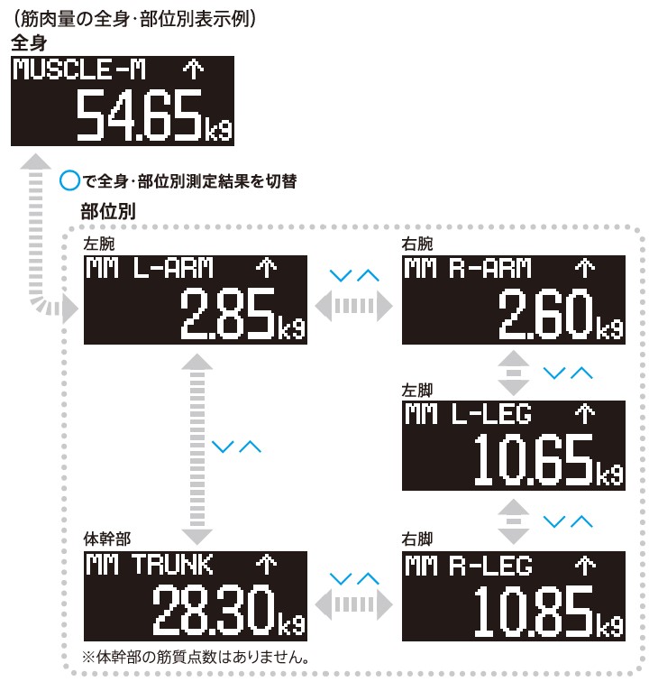 体組成計RD-800の測定項目の表示が英語で分かりません。 – よくあるご