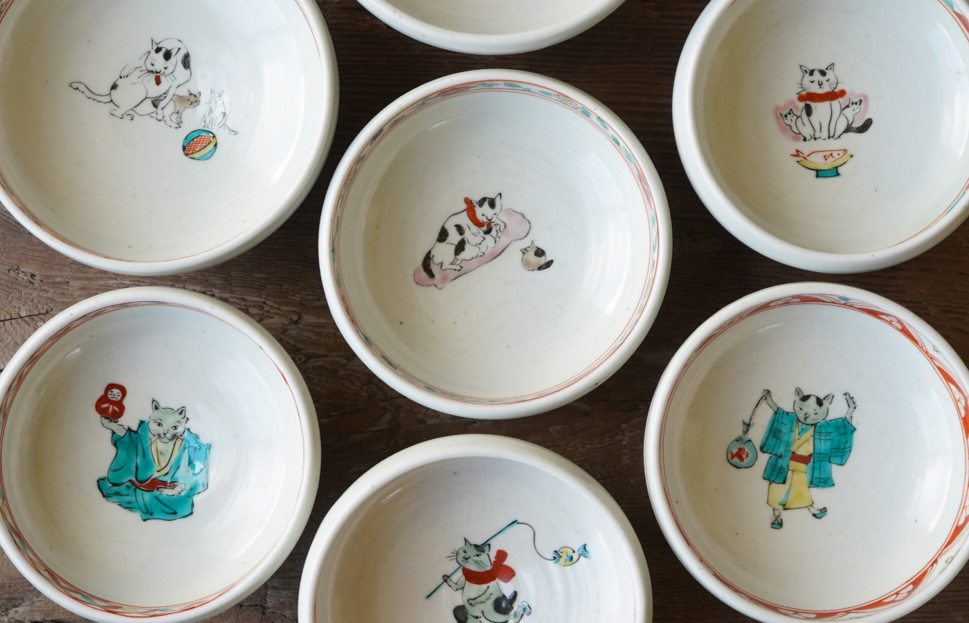 猫の皿や鉢がかわいい食器 松浦ナオコ（まつうらなおこ）の作家作品