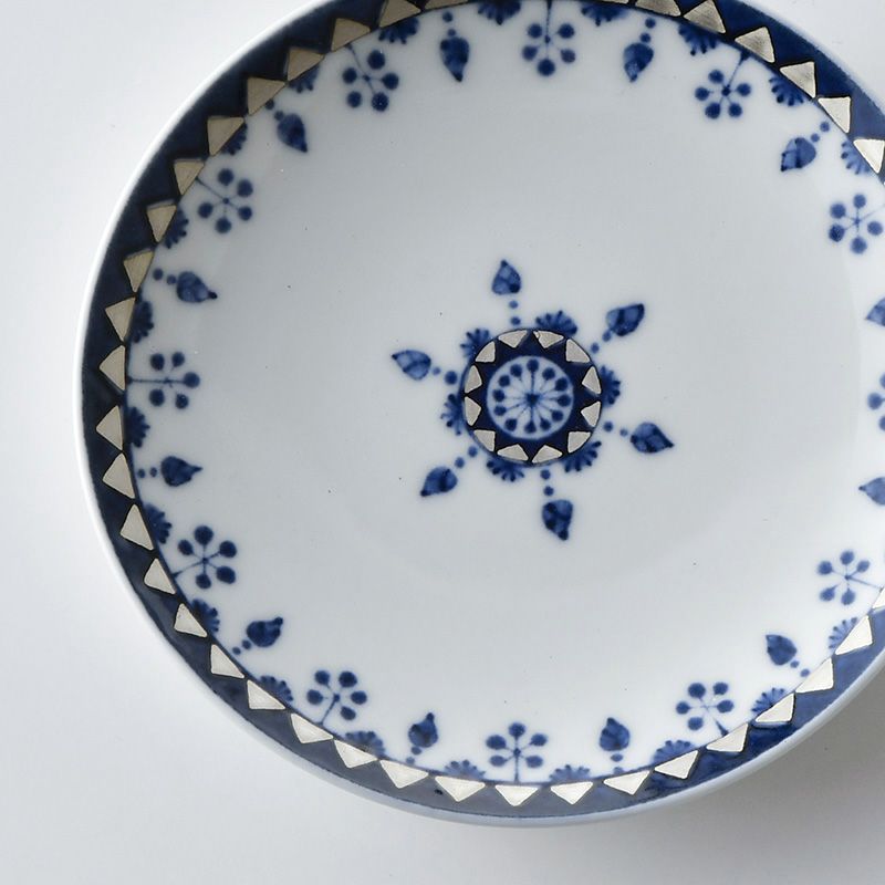 藍青シリーズ 【波佐見焼】飾り銀彩 プレート 105〈1枚〉 |皿や鉢など