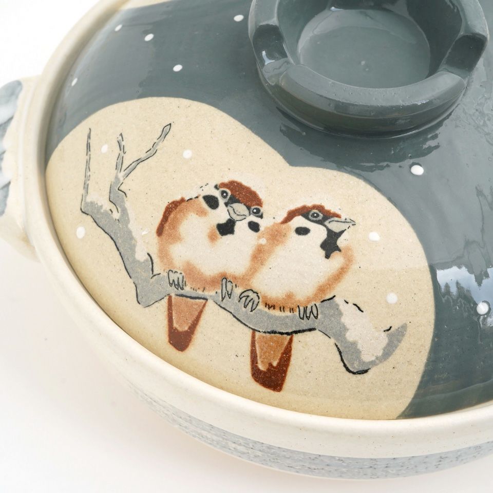 萬古焼（三重県） 【萬古焼】白雪雀 9号（直火のみ）〈1個〉 |皿や鉢