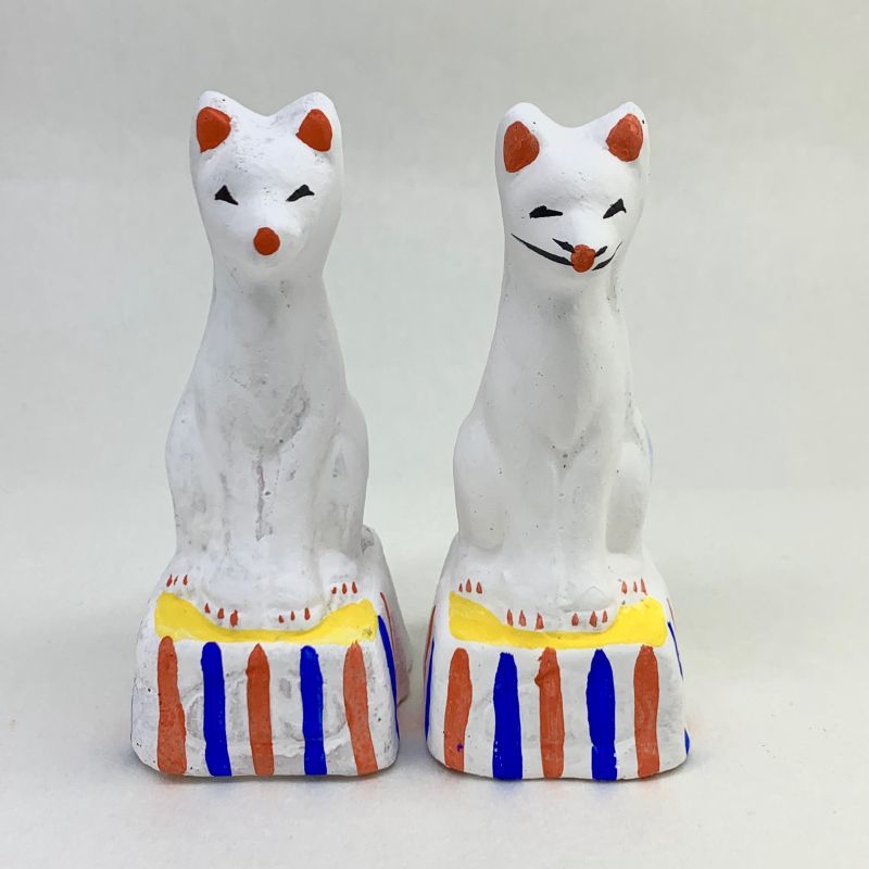 土人形］古型今戸人形／鉄砲狐（対） - 旅猫雑貨店オンライン ｜ 通販