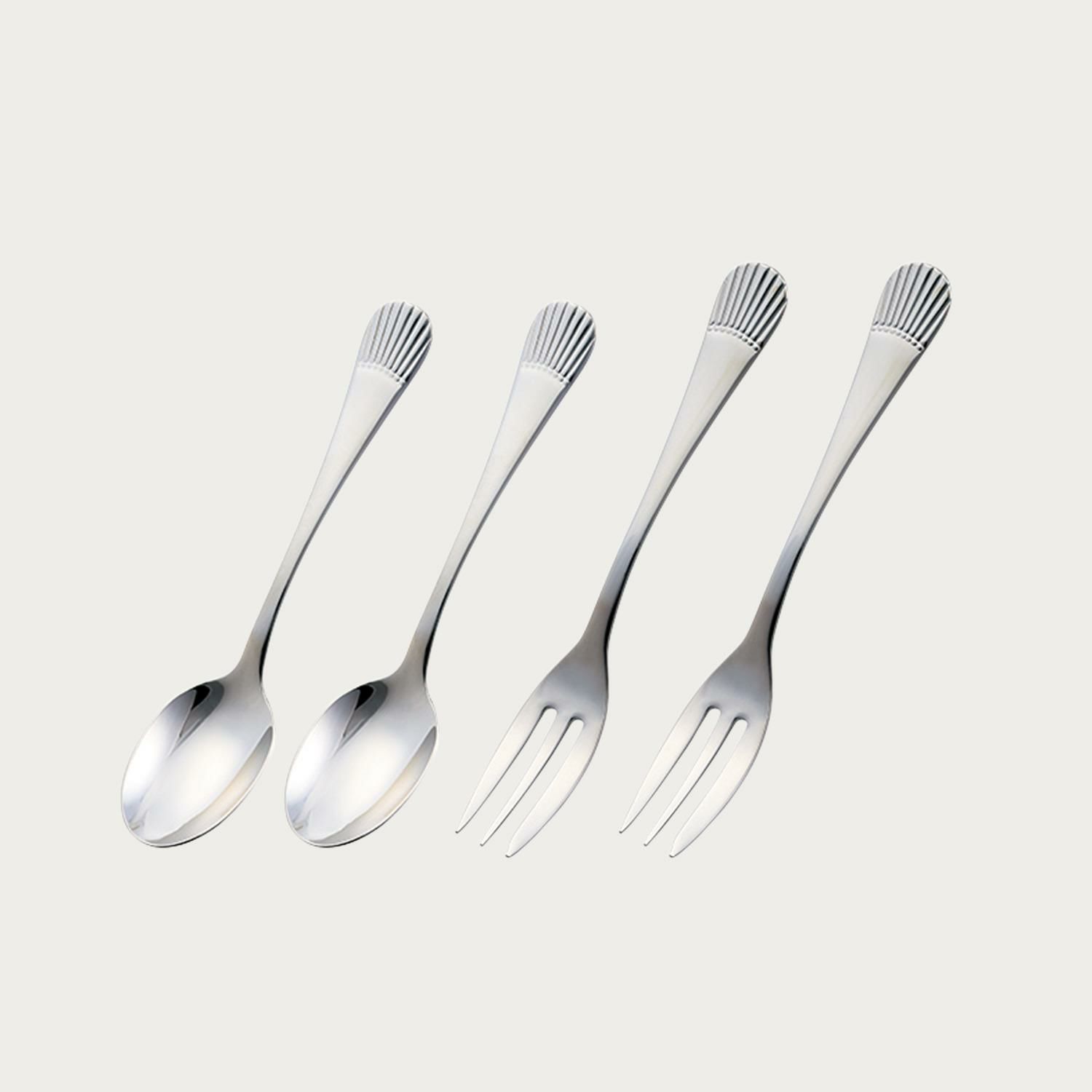 金属食器ギフトセット (スタークレスト)ティースプーン&ケーキフォーク