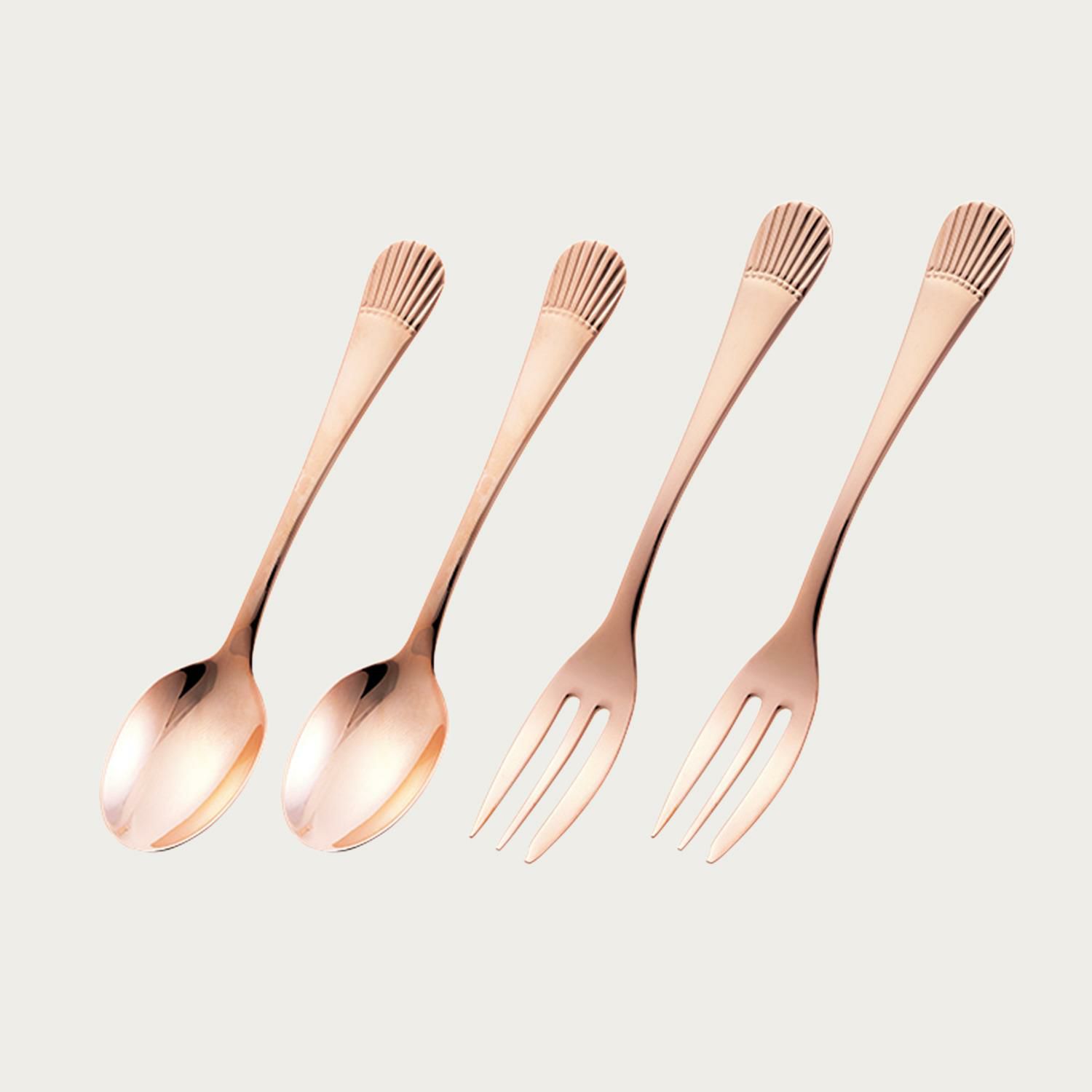 金属食器ギフトセット (スタークレスト ピンクゴールドメッキ)ティー