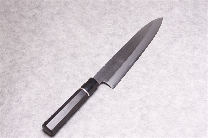 銀三 和牛刀 黒檀八角銀巻柄 | 堺打刃物 株式会社高橋楠｜包丁の製造卸