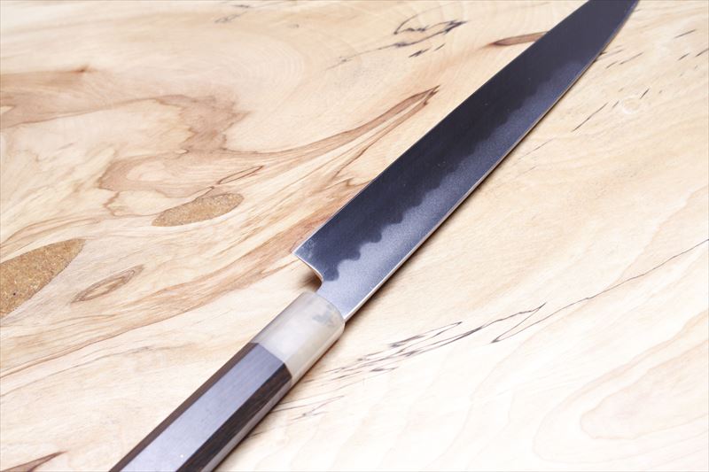 本焼 鏡面 柳刃 黒檀八角柄白水牛口輪 | 堺打刃物 株式会社高橋楠