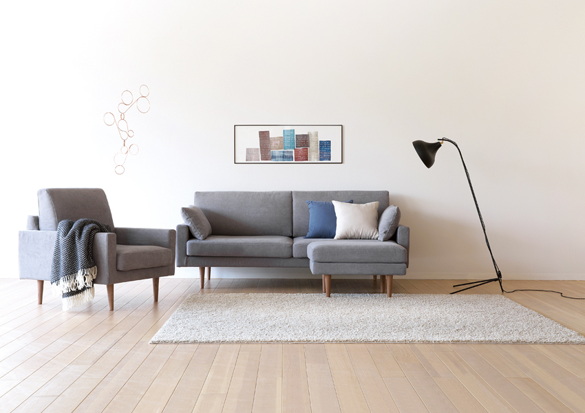 レオソファ 2.5人掛け GRAY(W165×D85×H82cm)税込￥118,000～ | 高野