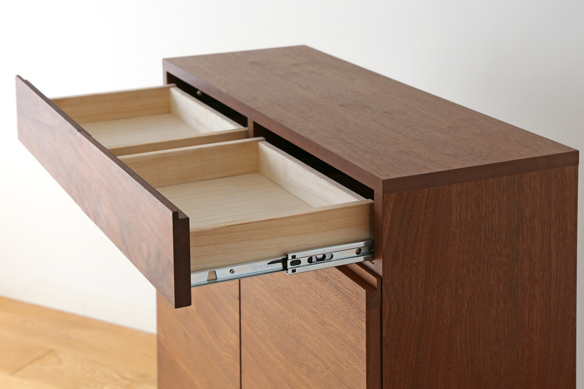 レッチェ 80薄型キャビネット WALNUT (W80xD30xH87cm)税込￥88,000