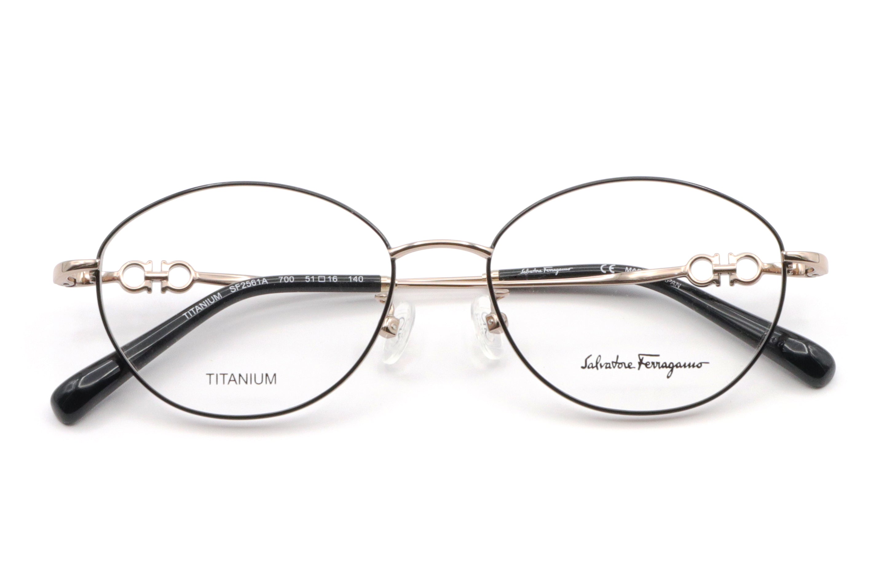 鯖江製】Ferragamo(フェラガモ) SF 2561A-700ブラック/ゴールド(51