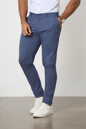 Athletic Fit Cotton Stretch Chino Pants in Airforce