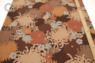 コットンサザンクロスプリント生地 型染花尽し文様生地の通販|ノムラ