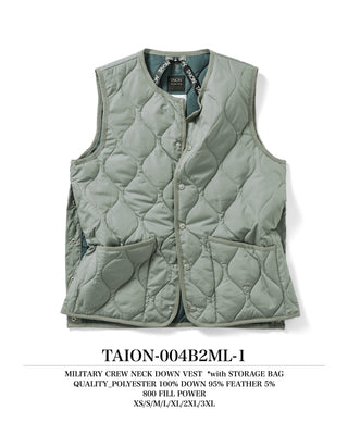 ミリタリー クルーネックボタン ダウンベスト – TAIONインナーダウン