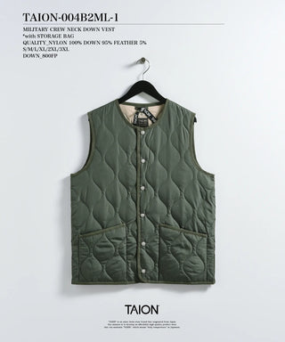 ミリタリー クルーネックボタン ダウンベスト – TAIONインナーダウン