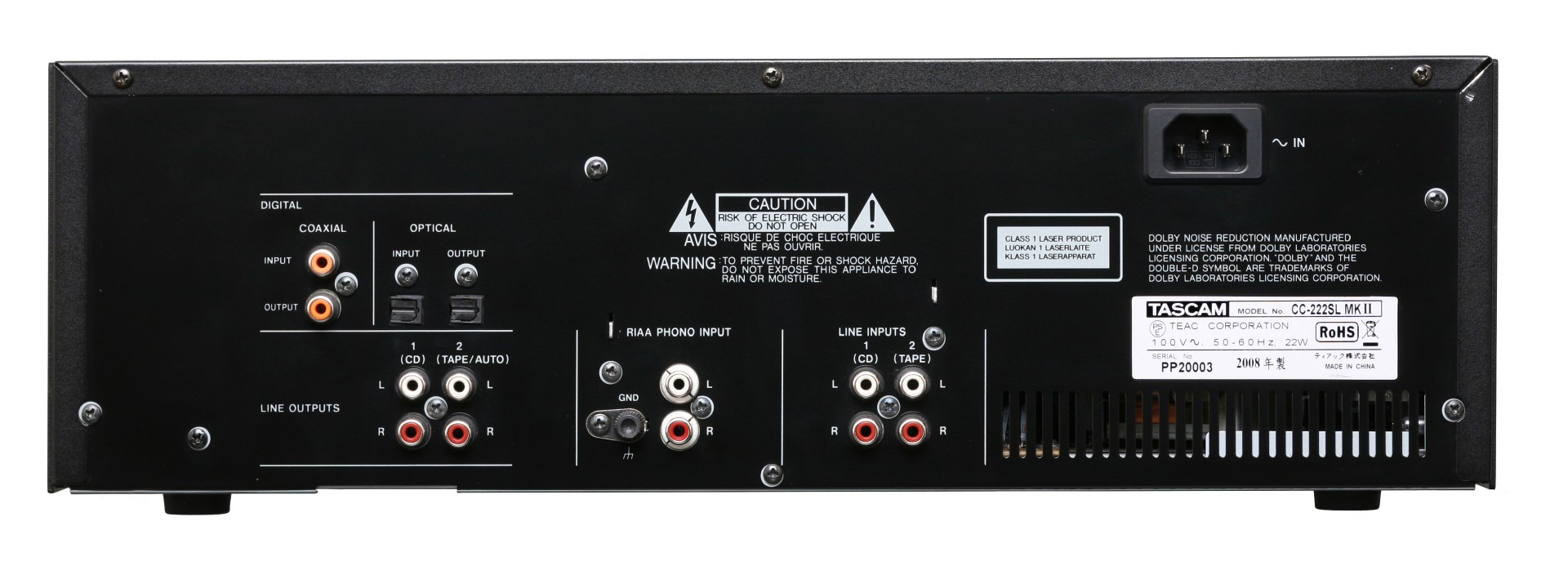 CC-222SLMKII | 業務用CDレコーダー/カセットデッキ | TASCAM (日本)