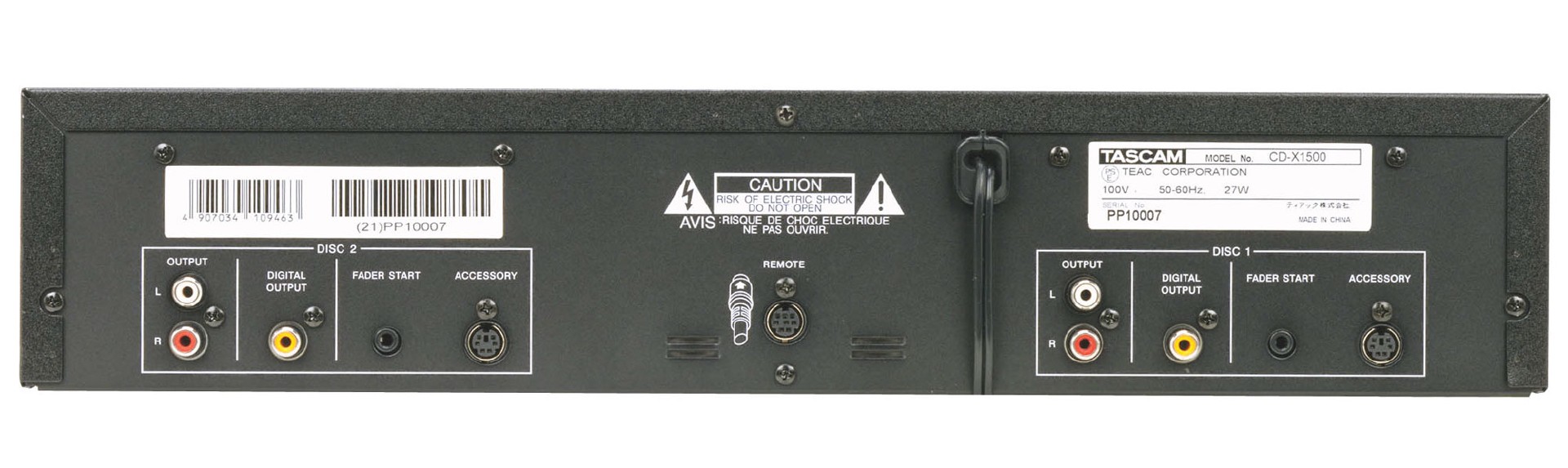 CD-X1500 | DJCDプレーヤー | TASCAM (日本)