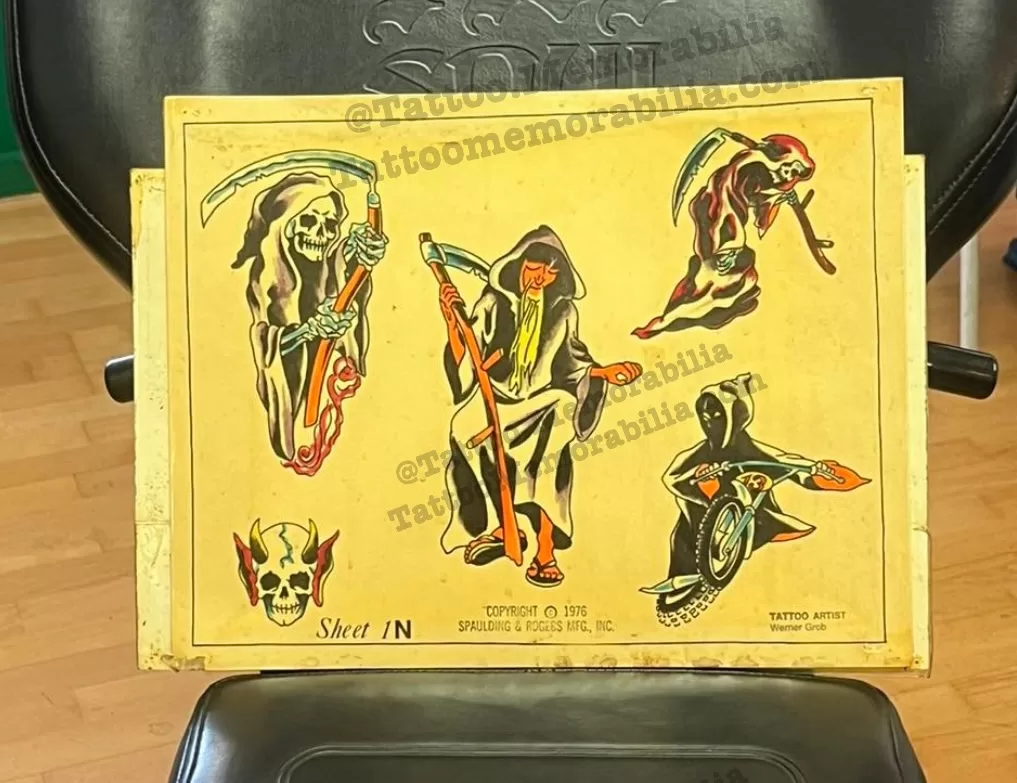 Vintage Tattoo Flash - Spaulding & Rogers Sheet # 1N - Tattoo