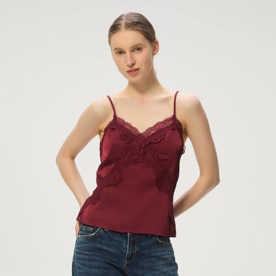 Women's Lace Cami - A New Day™ Berry Red L : Target