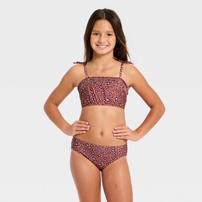 Girls' 'Dreamy Tropical' Floral Printed Bikini Set - Cat & Jack™ S
