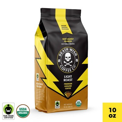 Death Wish Coffee Organic and Fair Trade Dark Roast Ground Coffee