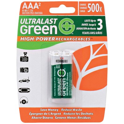 Ultralast® Green Everyday Rechargeables AAA NiMH Batteries, 4 pk