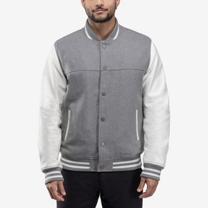 X RAY Men's Wool Varsity Bomber Jacket in GREY/WHITE Size M : Target