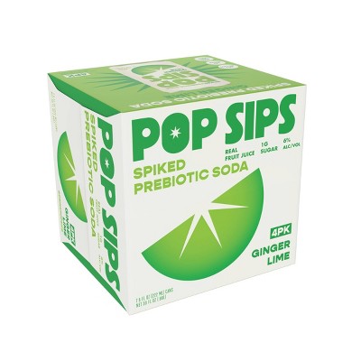 Pop Sips Ginger Lime Hard Pop - 4pk/7.5 fl oz Cans : Target