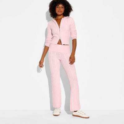 Women's Washed Jersey Wide Leg Pants - JoyLab™ Light Pink XXS : Target
