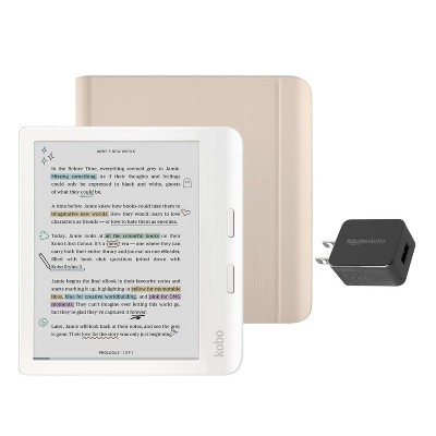 Kobo Libra Colour White eReader with Clear Case & AC Bundle : Target
