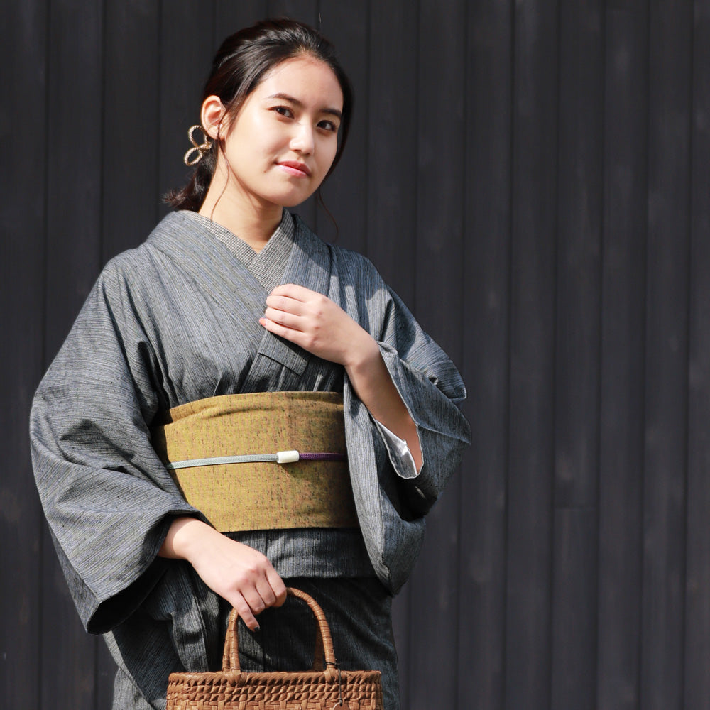 木綿 着物 久留米織 木綿着物 日本製 単衣 洗える着物 お仕立て上がり