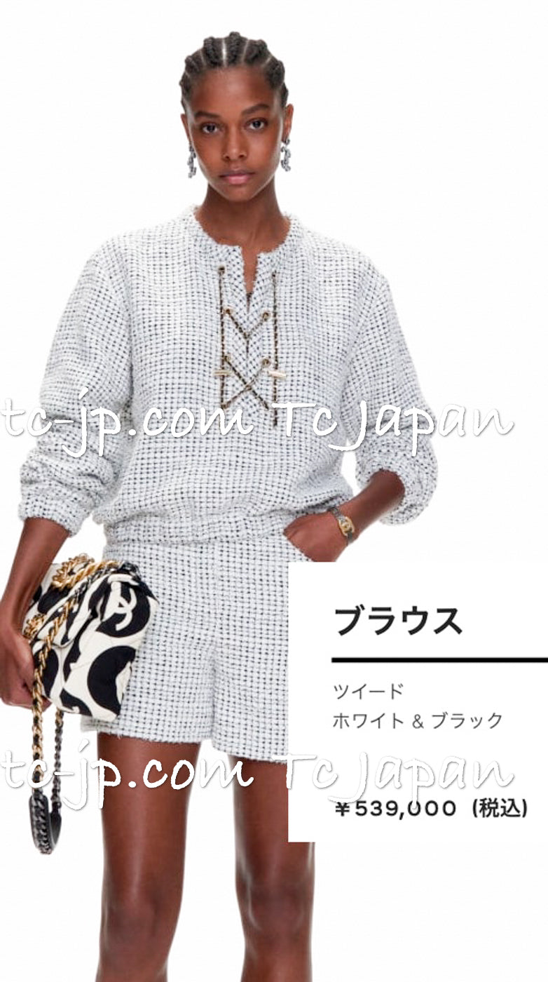 シャネル ワンピース CHANEL ネイビー チェーン装飾 コットン 21PS