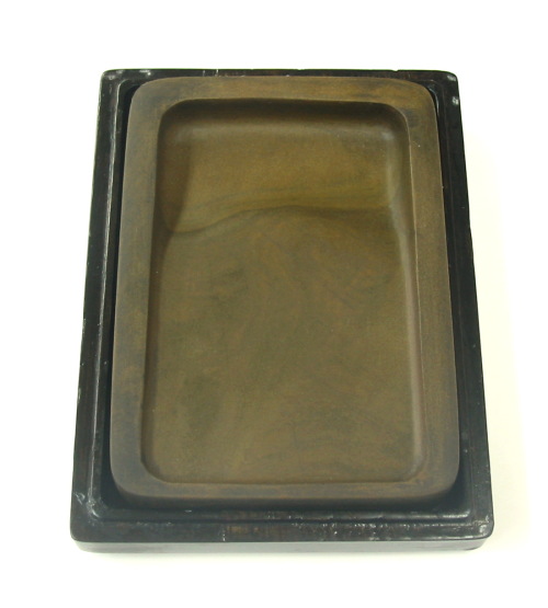 澄泥硯 長方型 ぜん魚黄 7吋 - 書道用品専門店 弘梅堂