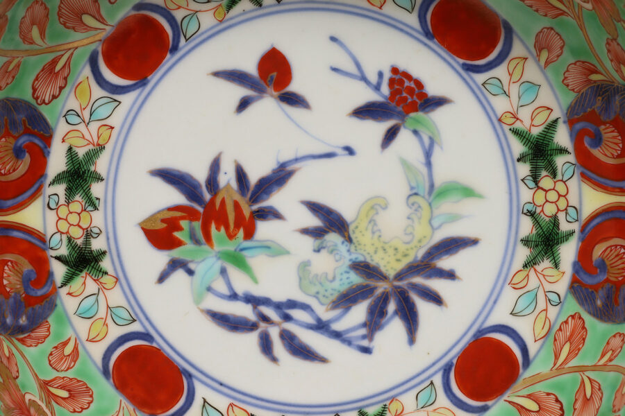 江戸中期、寛政。古伊万里、色絵、面取り大壺、慈照庵、永竹、極。 共