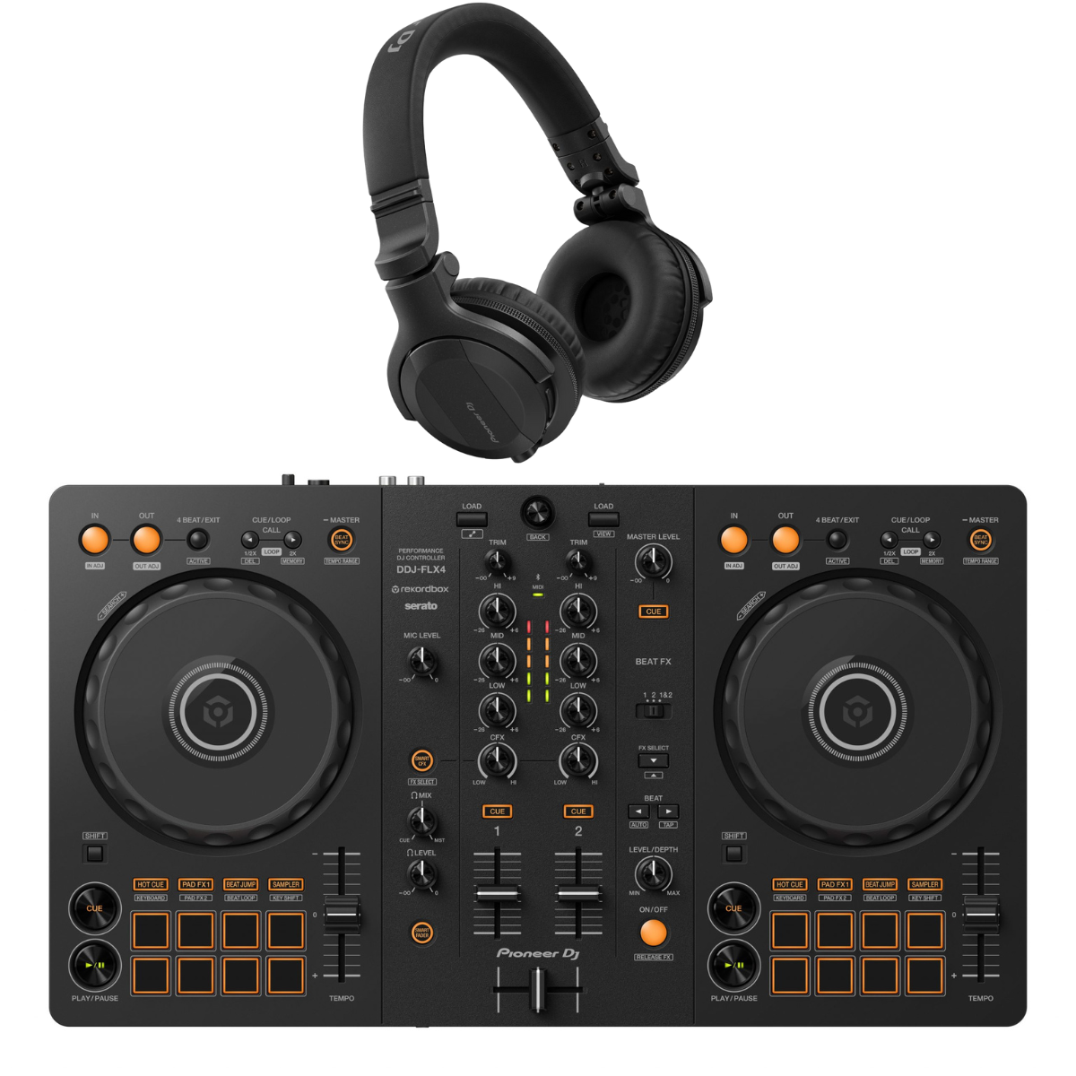 Pioneer DJ DDJ-FLX4 with HDJ-CUE1 Package | techformusic